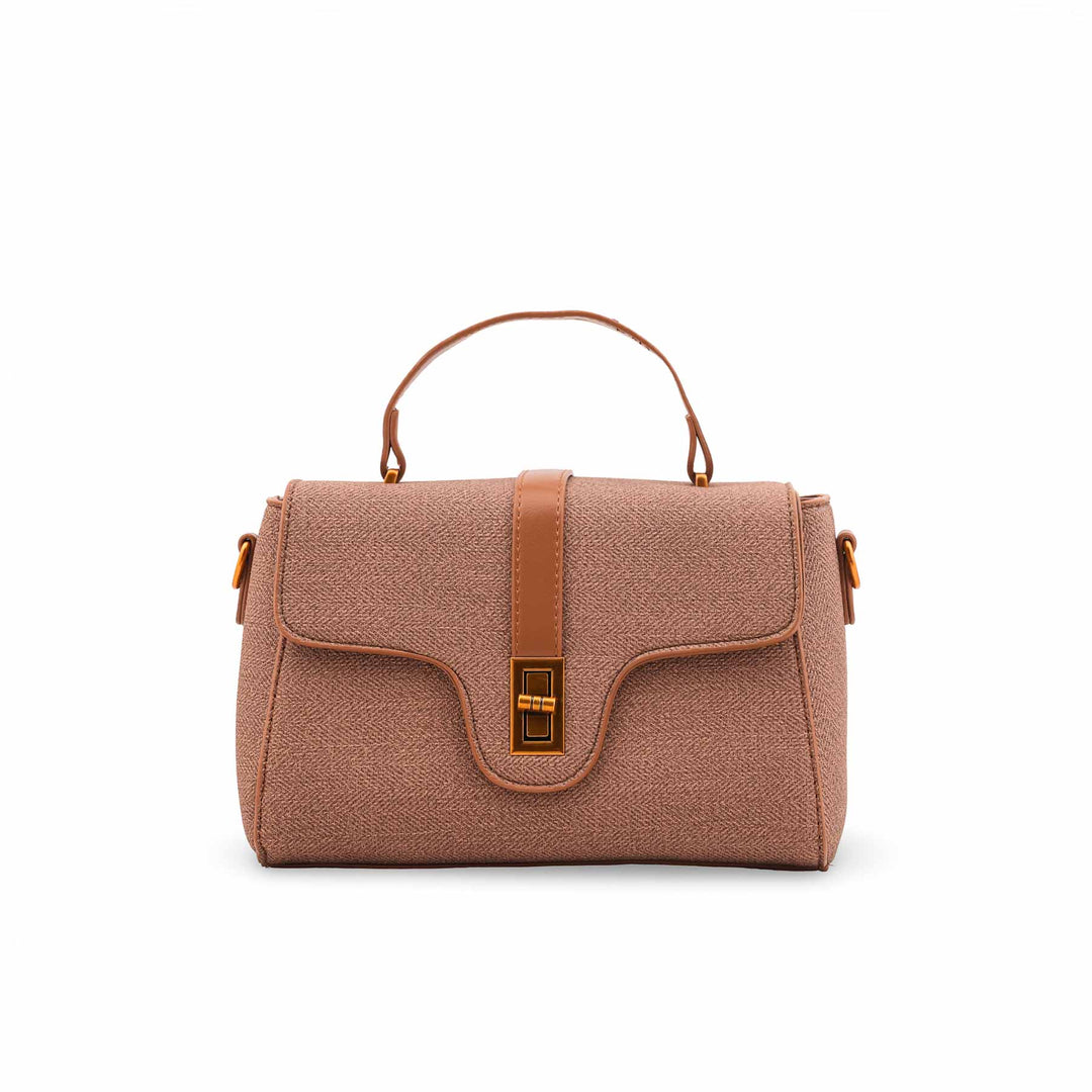 Coffee Formal Hand Bag For Ladies P36611