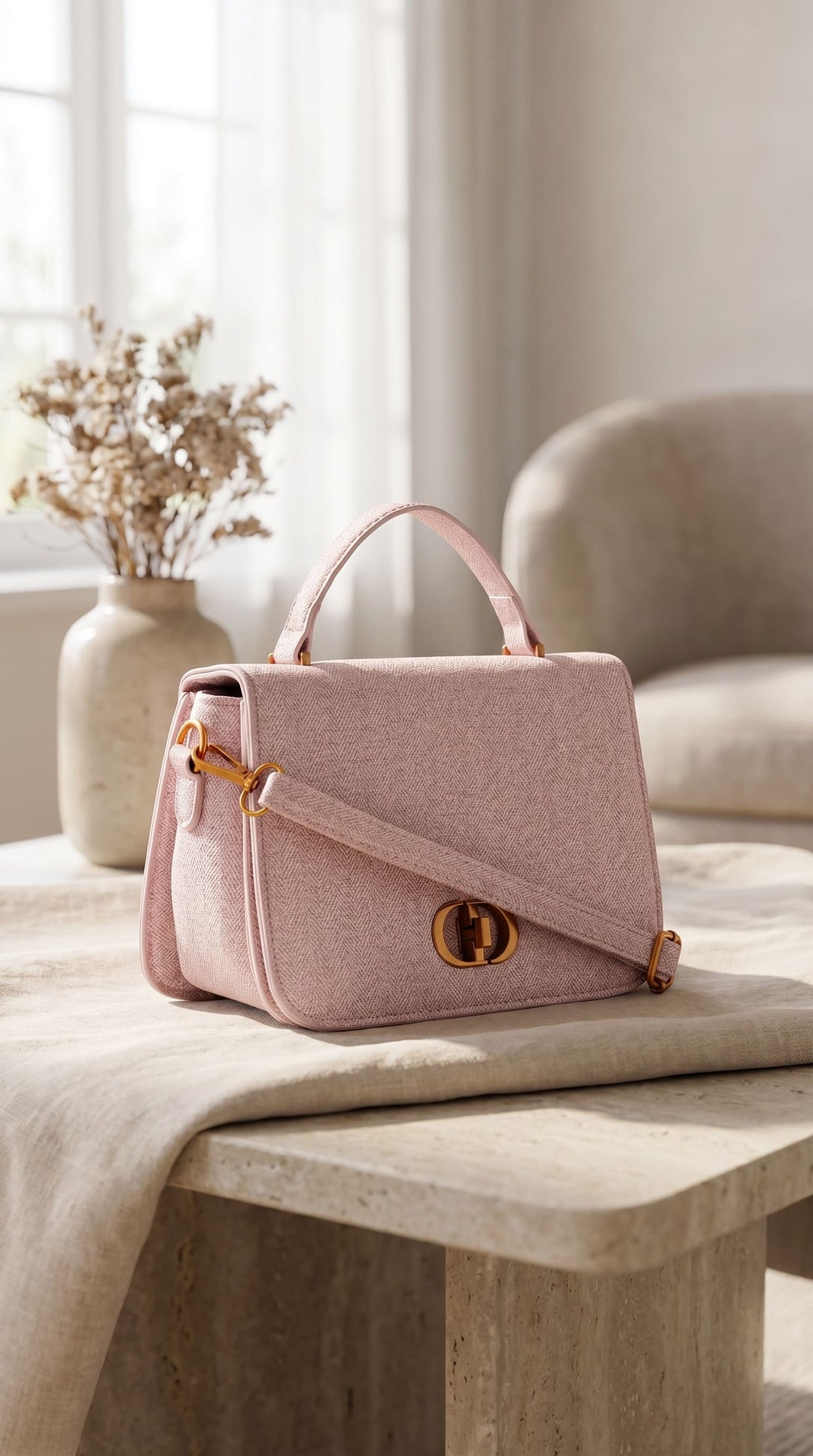 Pink Formal Shoulder Bag For Ladies P36614