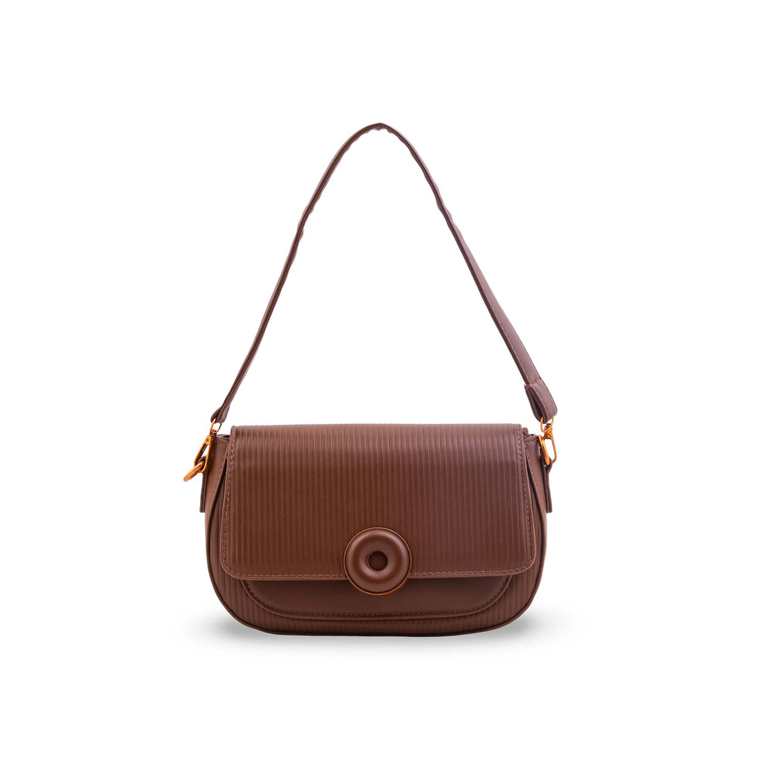 Coffee Formal Shoulder Bag For Women P36615