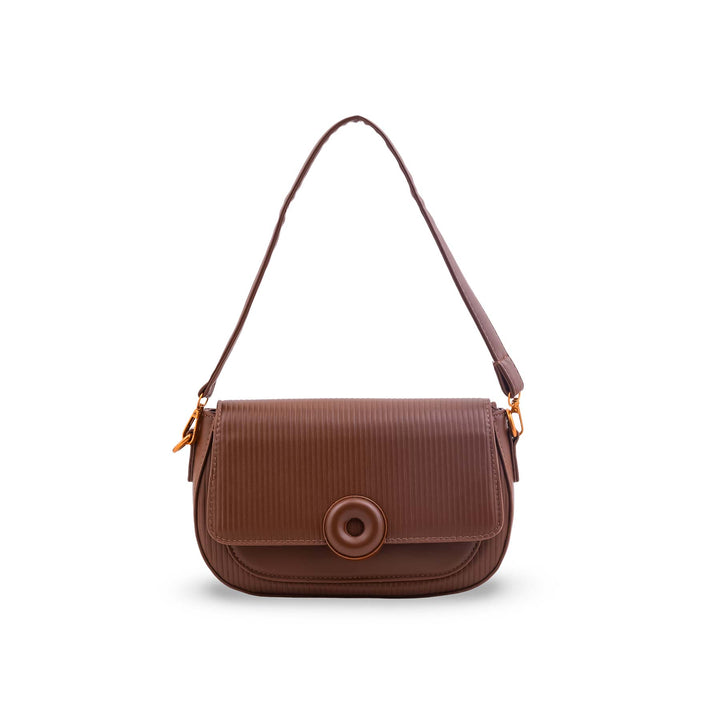 Coffee Formal Shoulder Bag For Women P36615