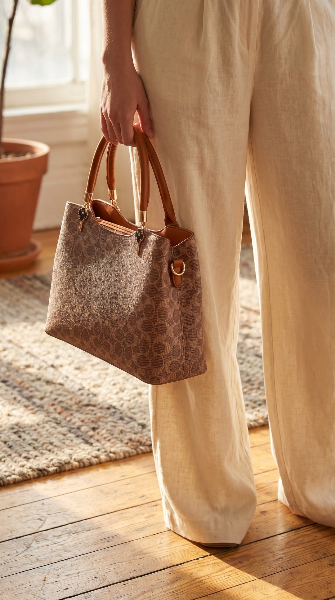 Beige Formal Hand Bag For Ladies P36621