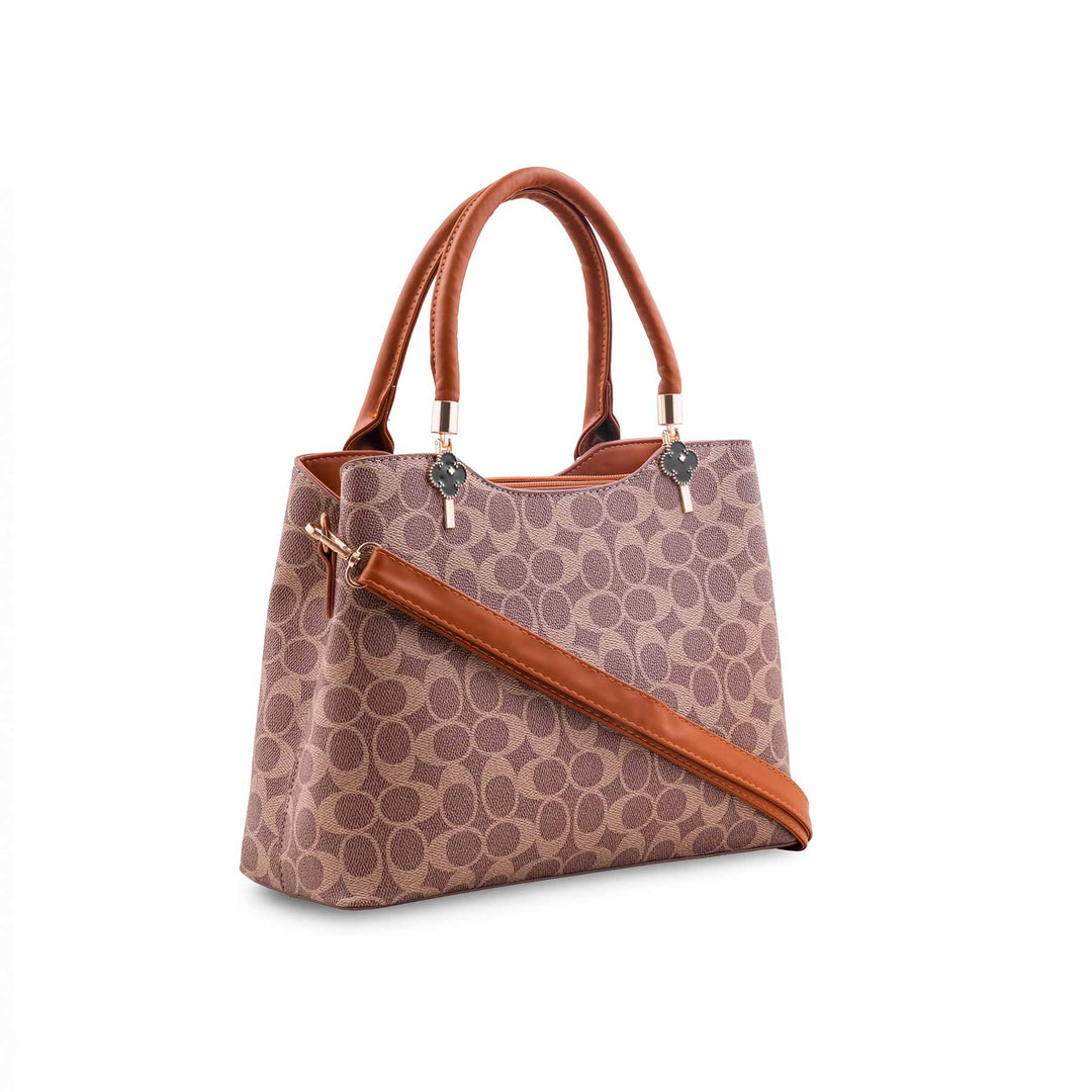 Beige Formal Hand Bag For Ladies P36621