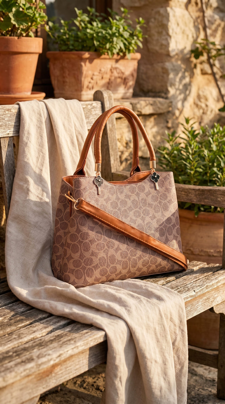 Beige Formal Hand Bag For Ladies P36621