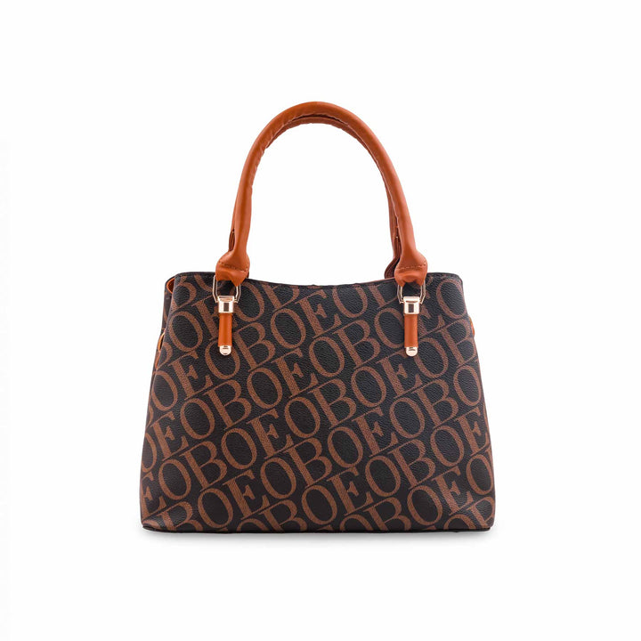 Coffee Formal Hand Bag For Ladies P36623