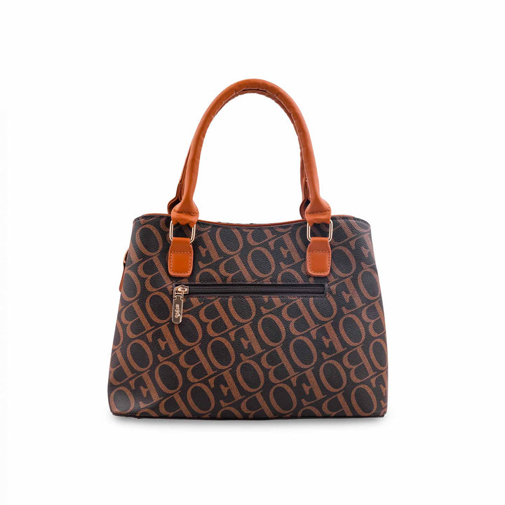 Coffee Formal Hand Bag For Ladies P36623