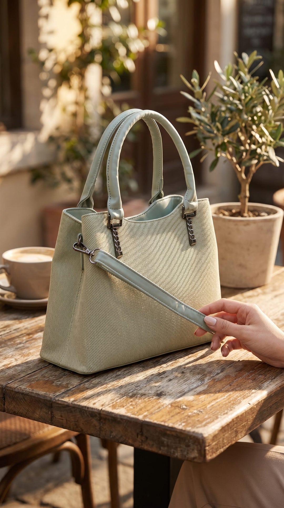 Green Formal Hand Bag For Ladies P36626