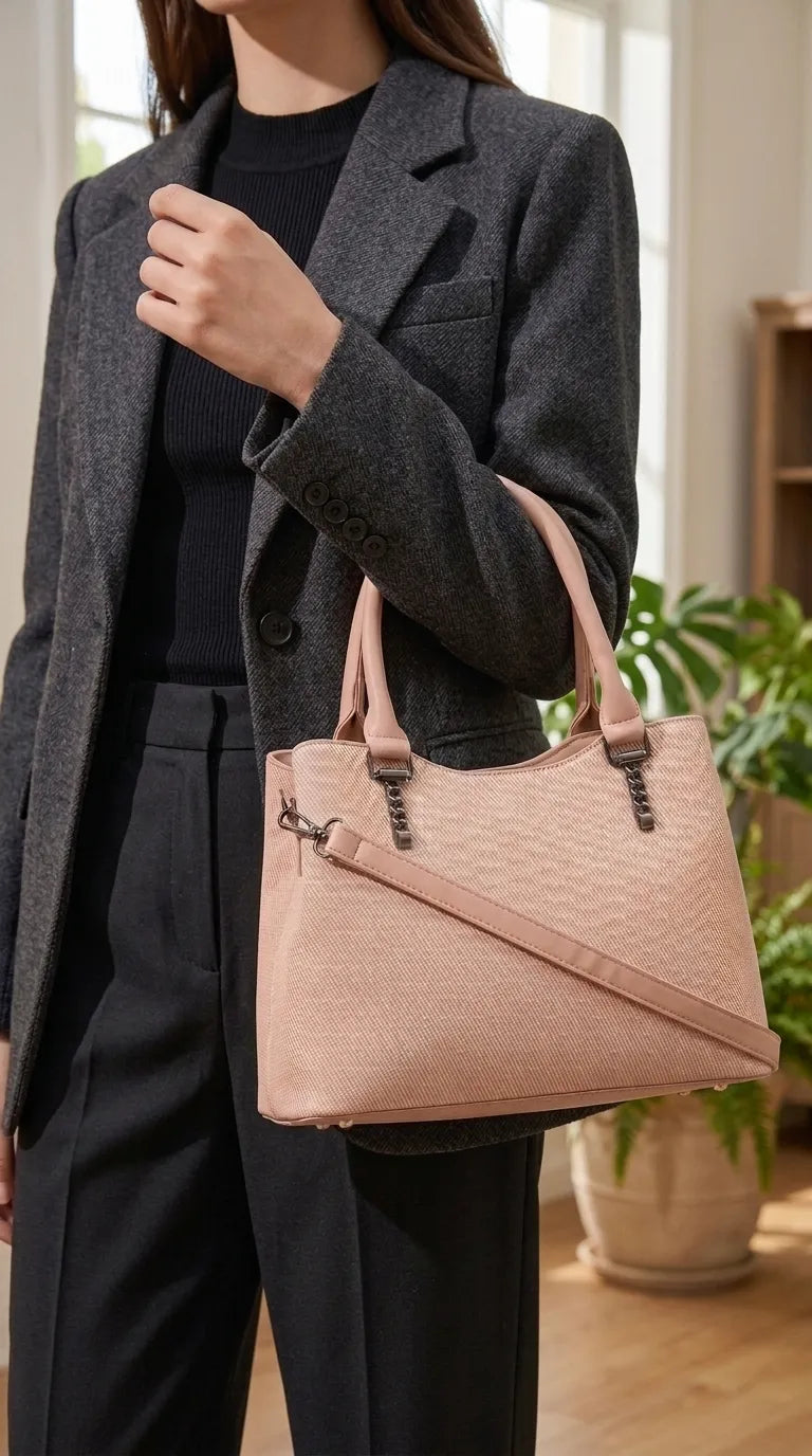 Beige Formal Hand Bag For Women P36626