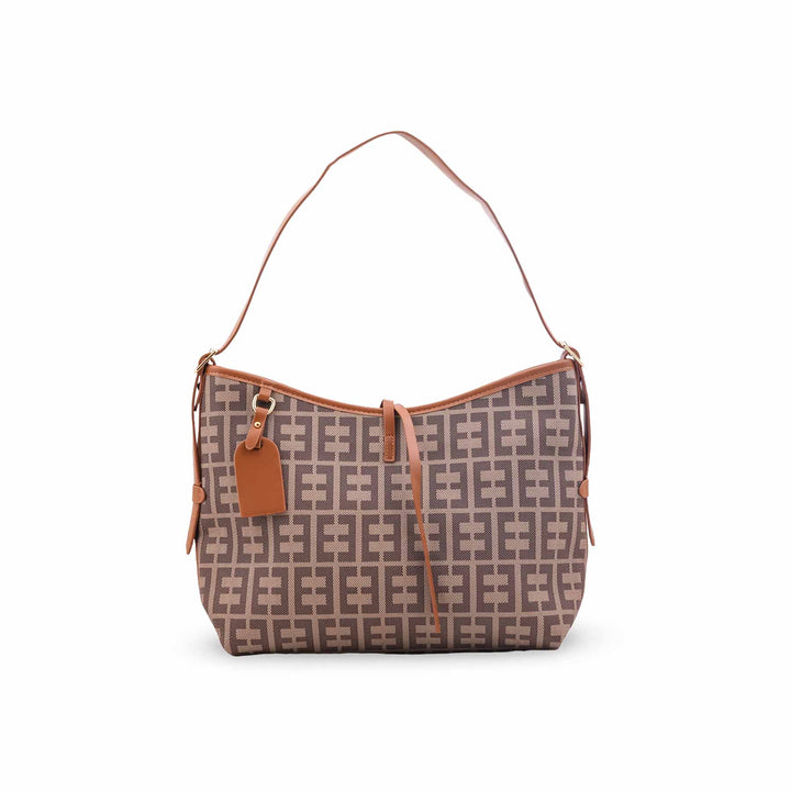 Beige Formal Shoulder Bag For Ladies P36639