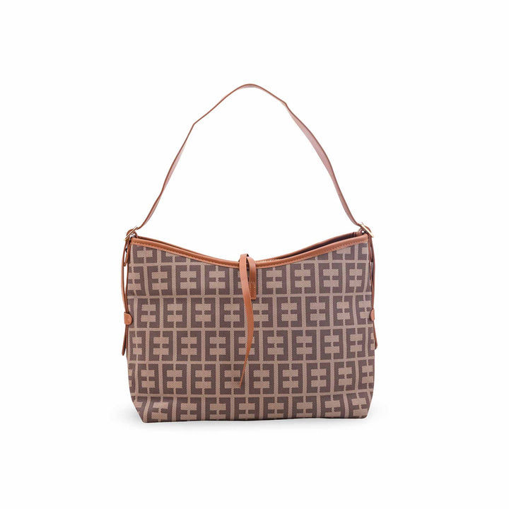 Beige Formal Shoulder Bag For Ladies P36639