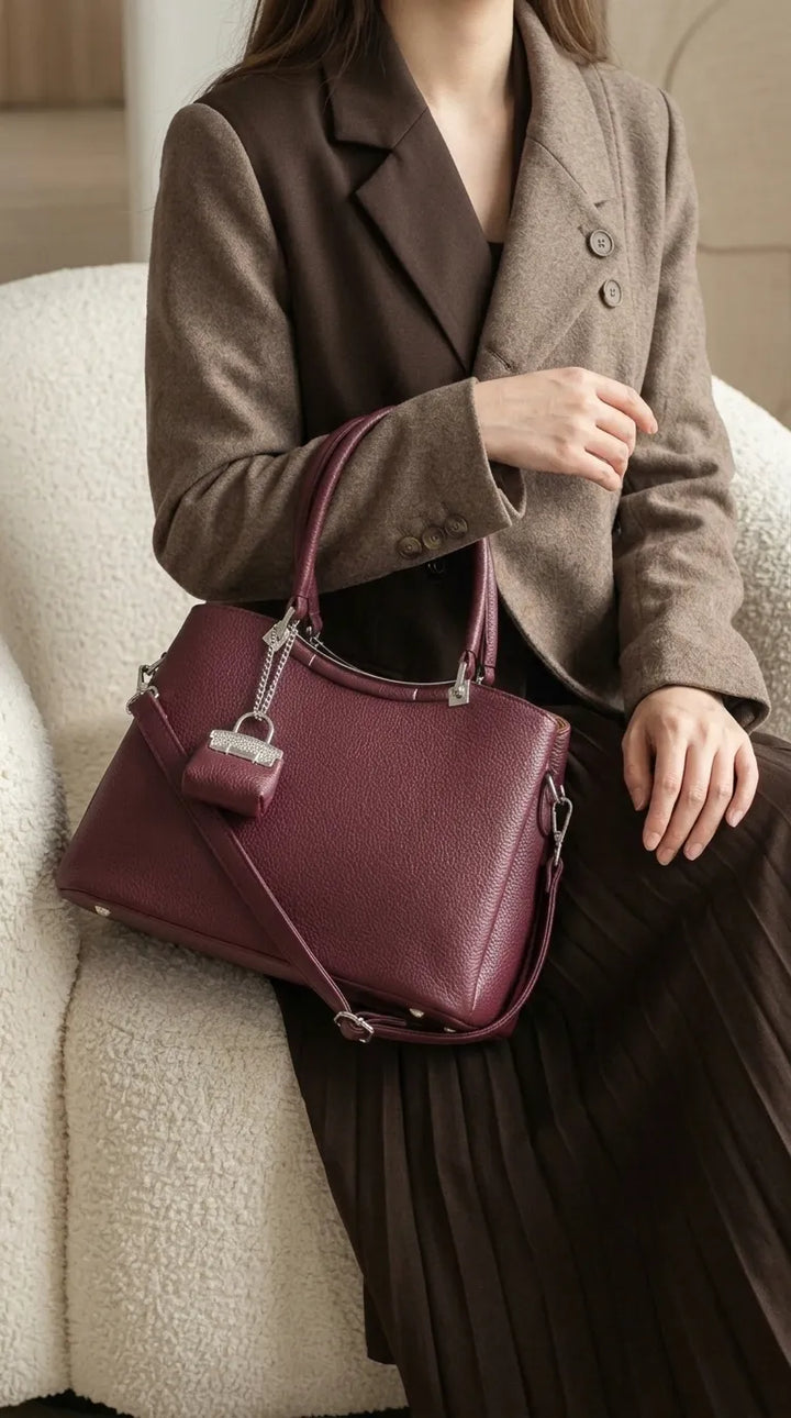 Maroon Formal Hand Bag For Women P36648