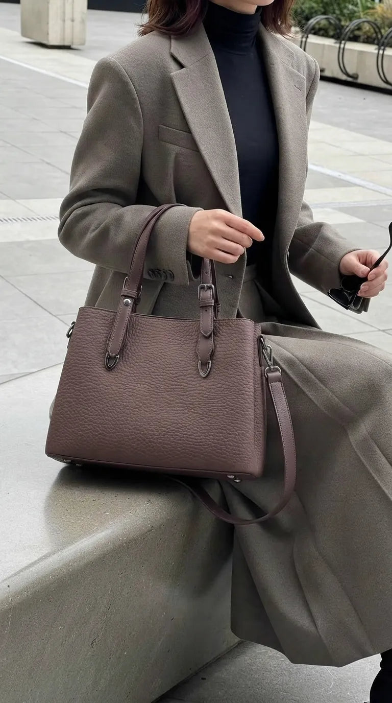 Coffee Formal Hand Bag For Women P36649