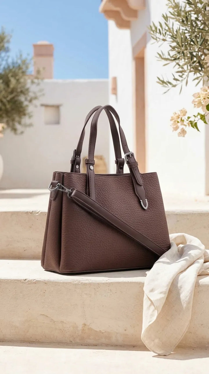 Coffee Formal Hand Bag For Women P36649