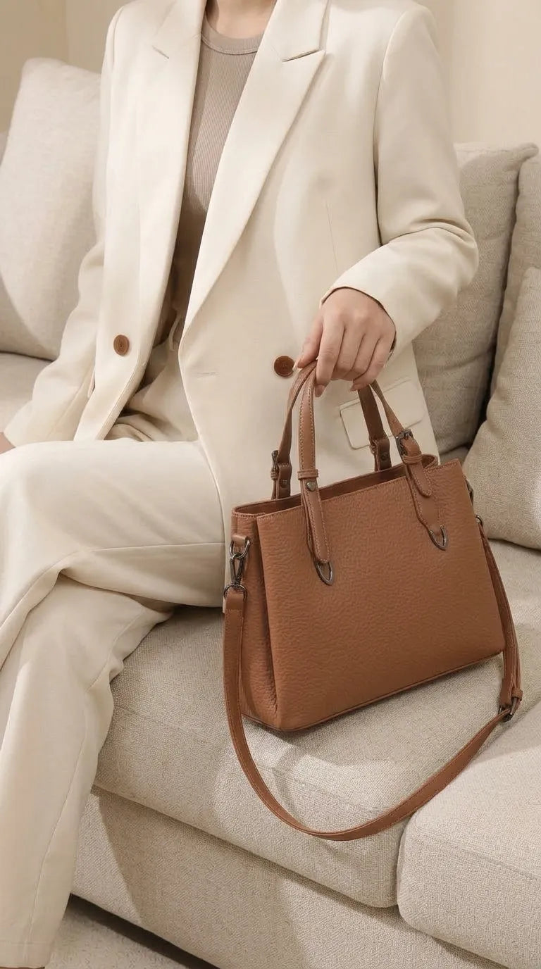 Khaki Formal Hand Bag For Women P36649