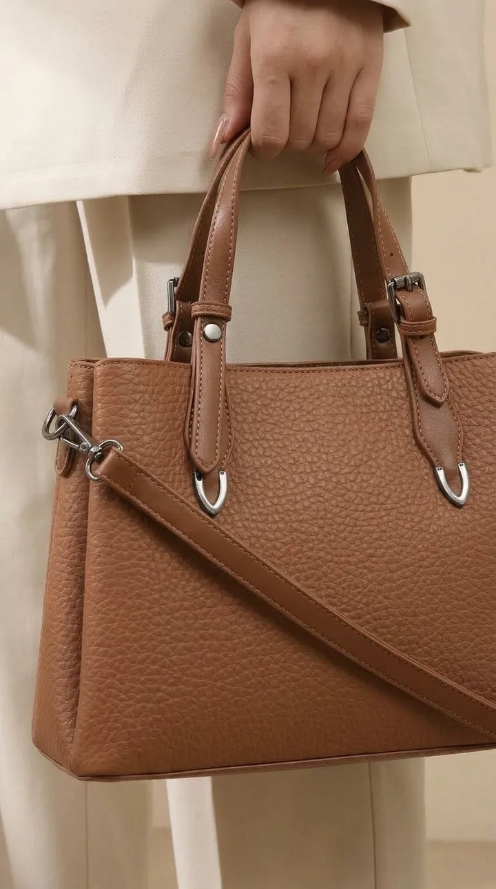 Khaki Formal Hand Bag For Women P36649