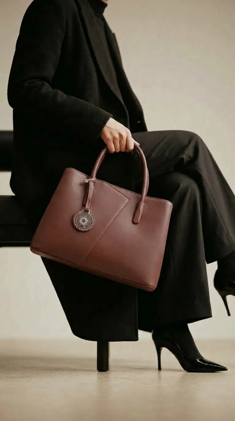 Coffee Formal Hand Bag For Women P36650