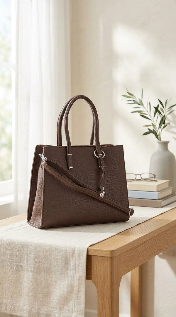Coffee Formal Hand Bag For Women P36651