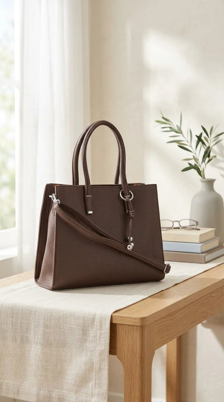 Coffee Formal Hand Bag For Women P36651