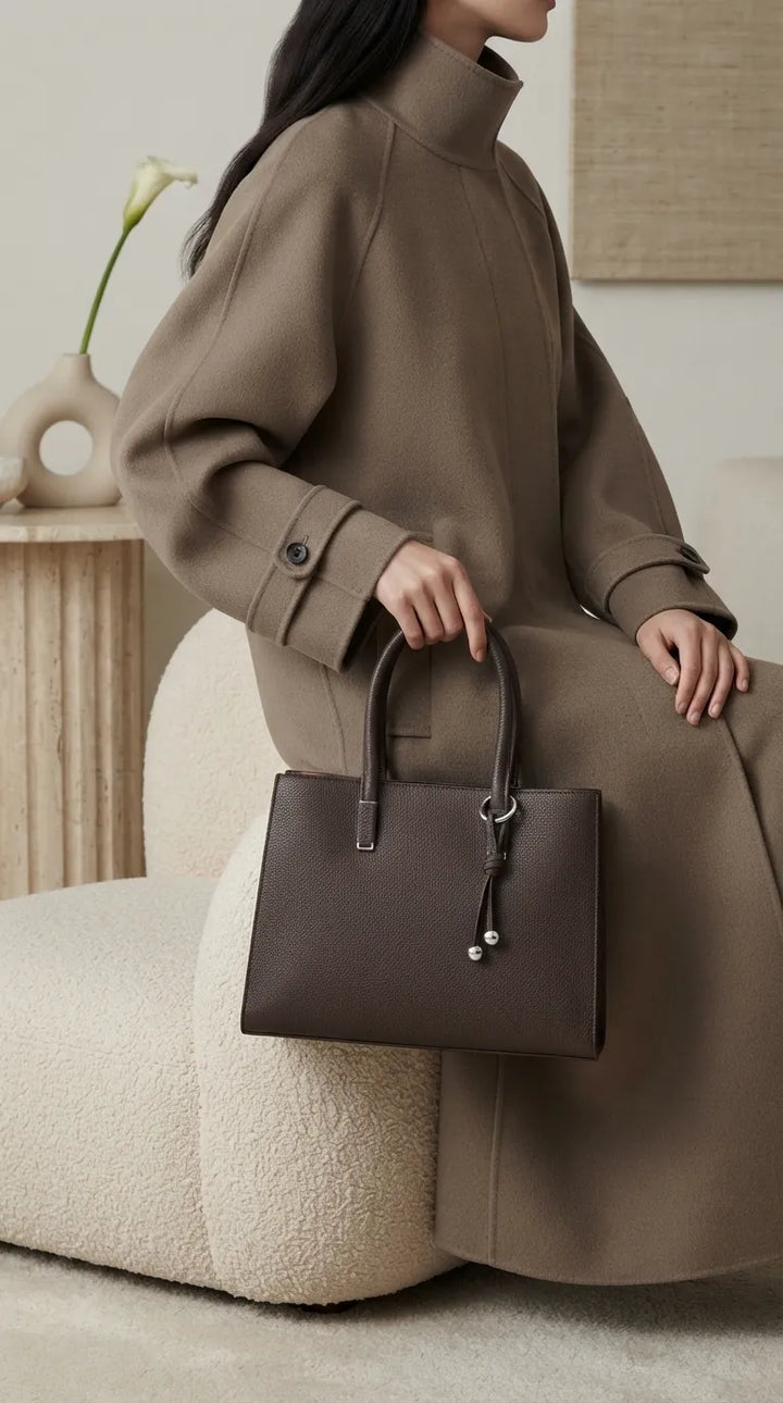 Coffee Formal Hand Bag For Women P36651