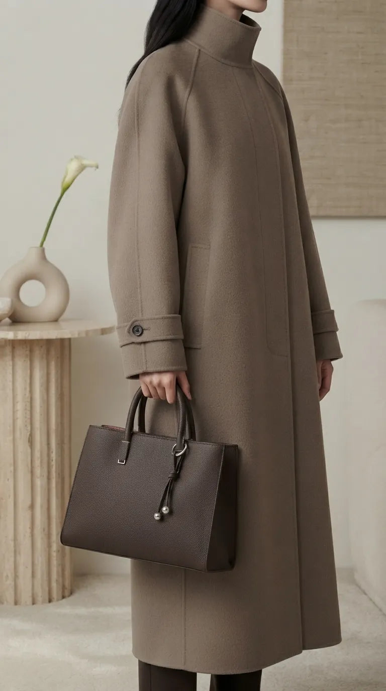 Coffee Formal Hand Bag For Women P36651