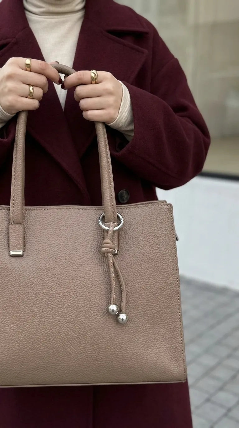 Beige Formal Hand Bag For Women P36651