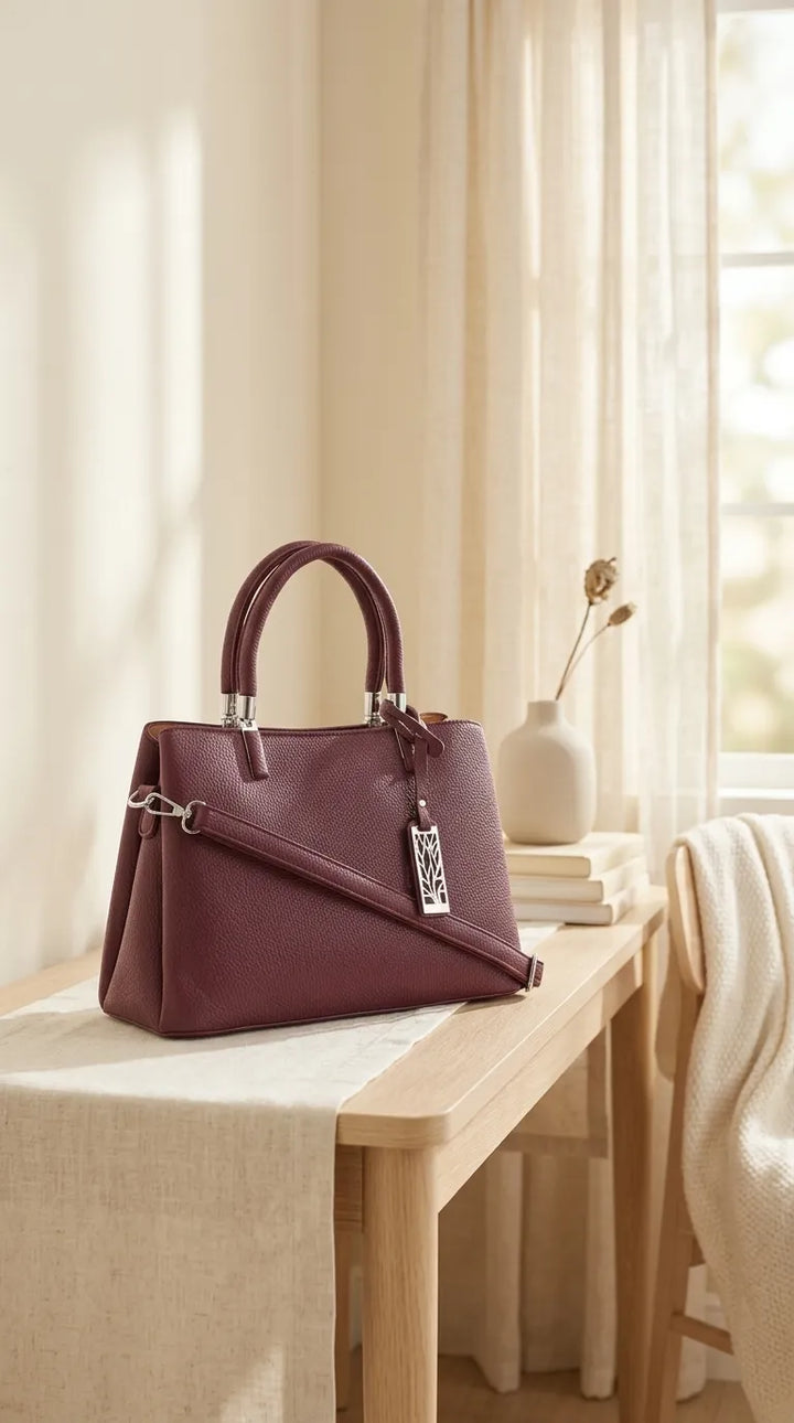 Maroon Formal Hand Bag For Women P36652