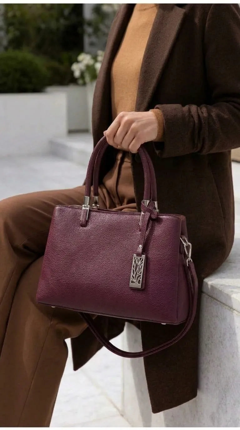 Maroon Formal Hand Bag For Women P36652