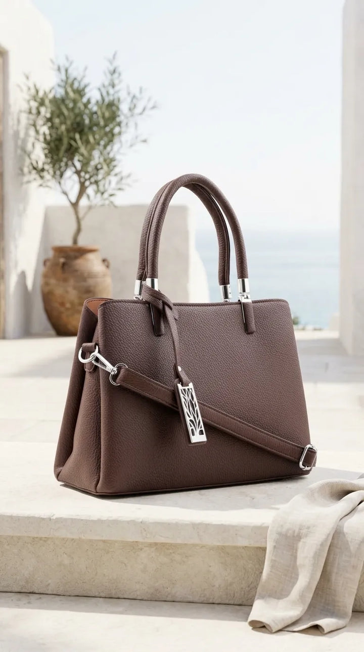 Coffee Formal Hand Bag For Women P36652