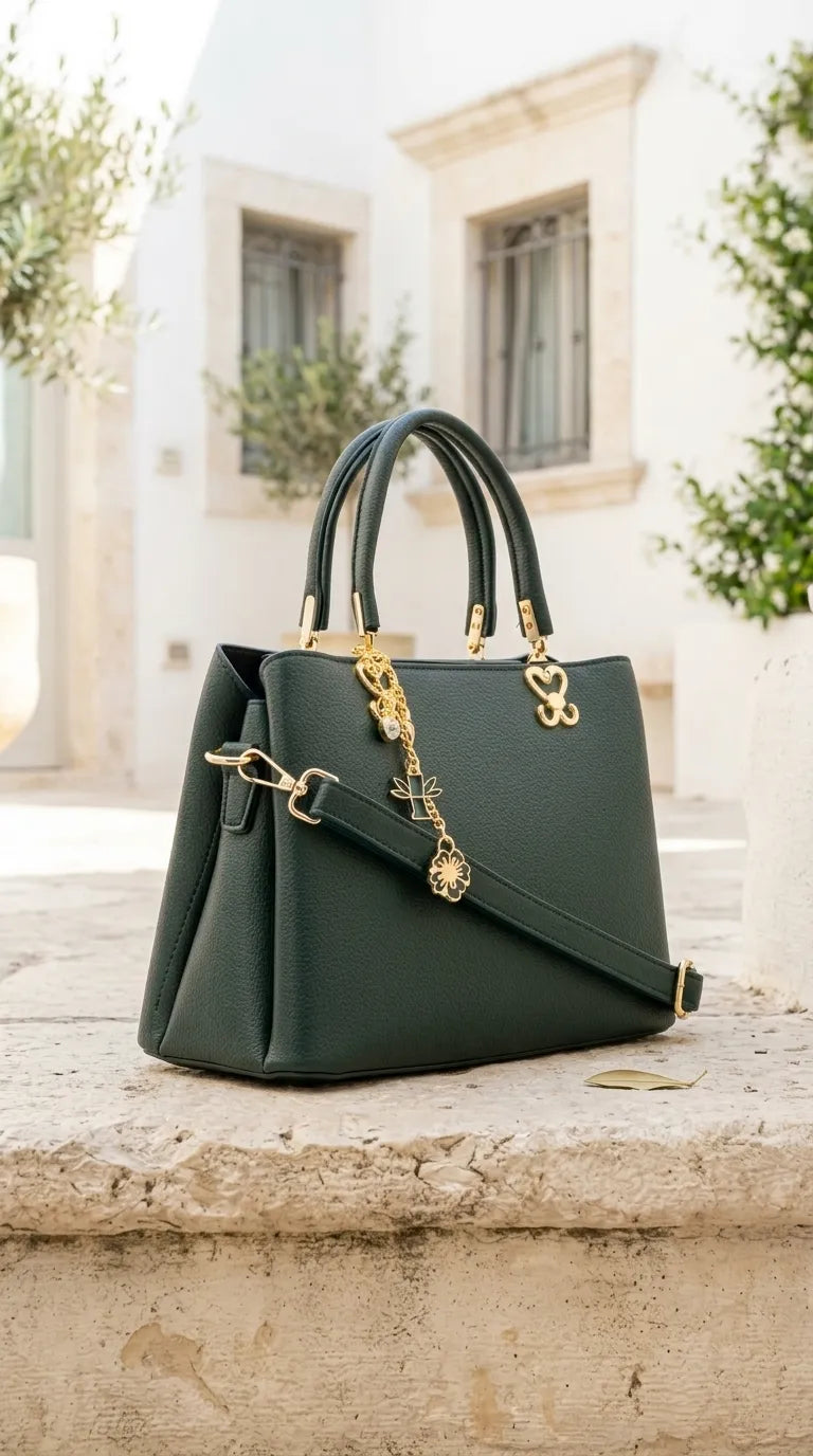 Green Formal Hand Bag For Women P36654
