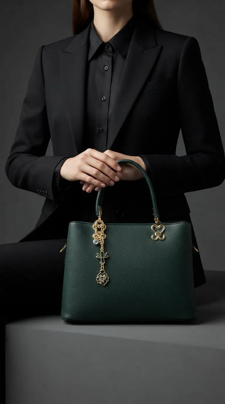 Green Formal Hand Bag For Women P36654
