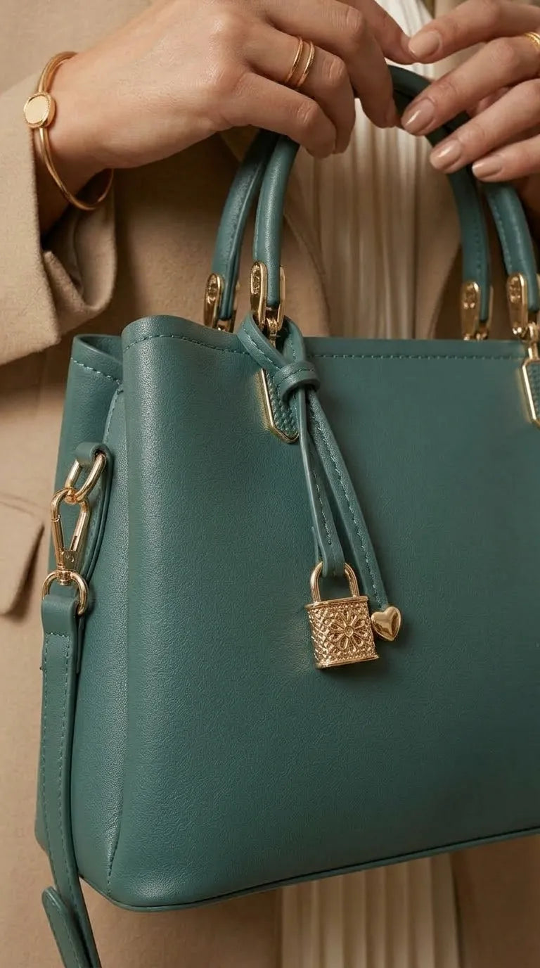 Green Formal Hand Bag For Women P36655