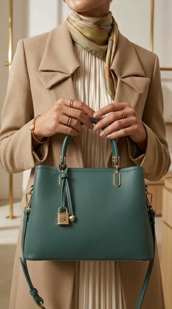 Green Formal Hand Bag For Women P36655