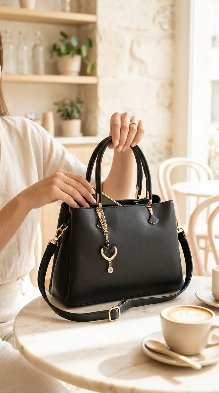 Black Formal Hand Bag For Women P36656