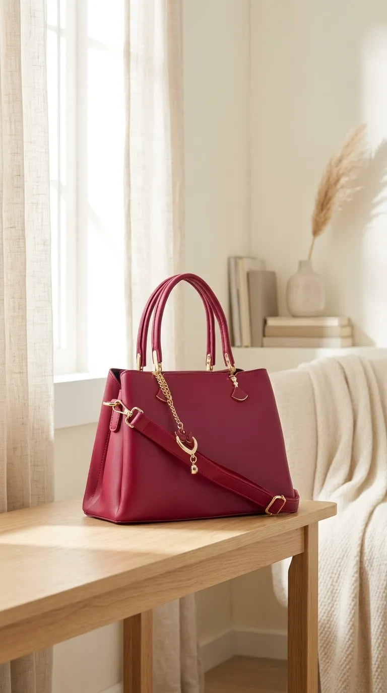 Maroon Formal Hand Bag For Women P36656