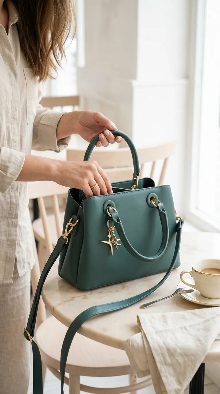 Green Formal Hand Bag For Women P36657