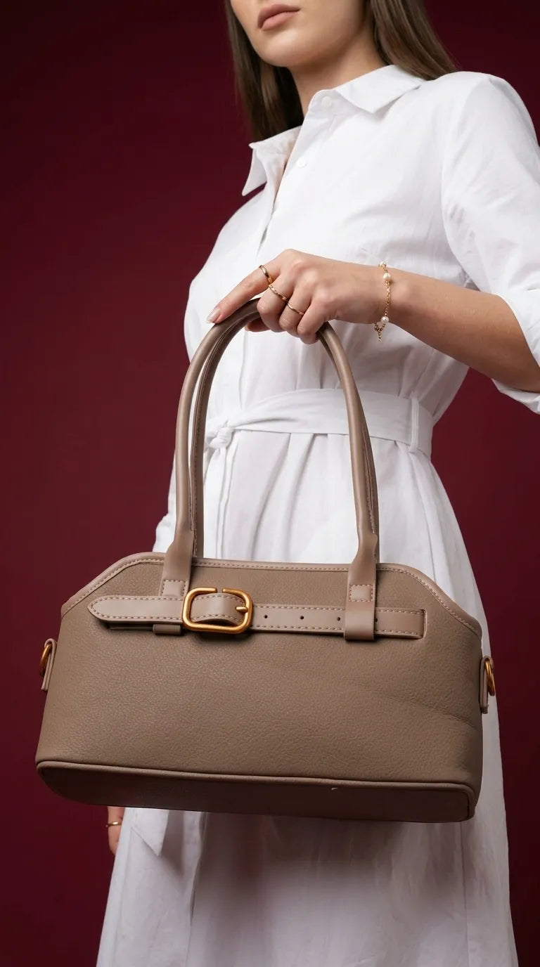 Beige Formal Hand Bag For Women P36662