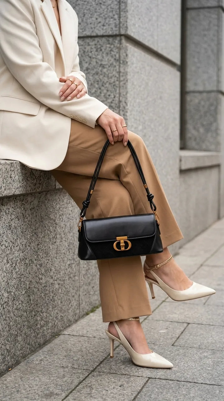 Black Formal Shoulder Bag For Women P36664