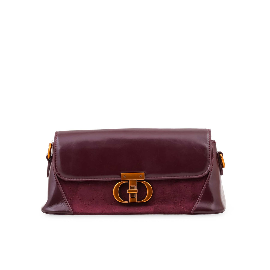 Maroon Formal Shoulder Bag For Women P36664