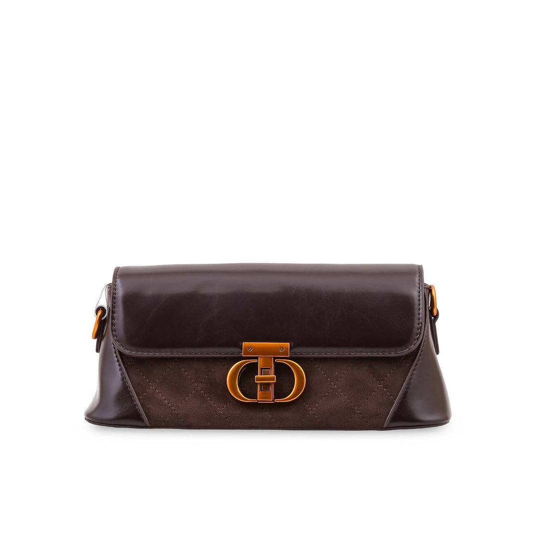 Coffee Formal Shoulder Bag For Women P36664