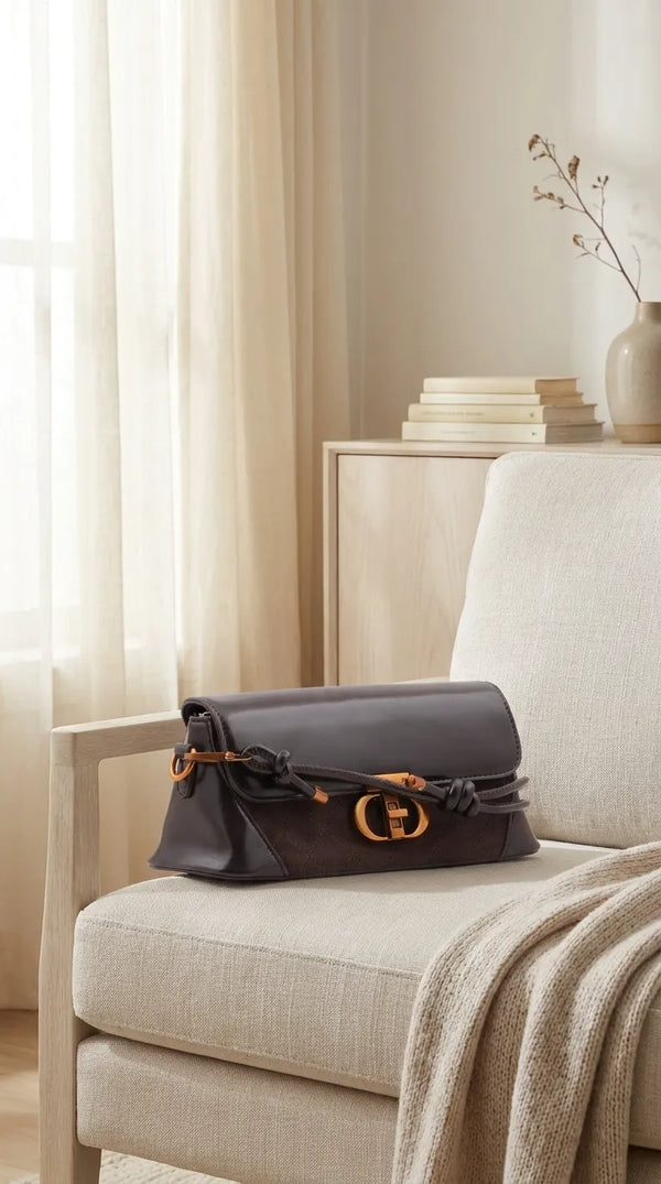 Coffee Formal Shoulder Bag For Women P36664