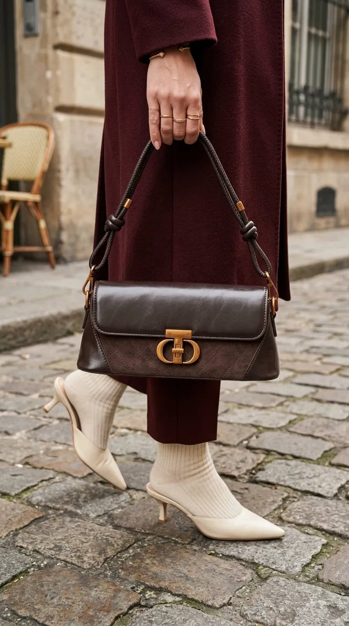 Coffee Formal Shoulder Bag For Women P36664