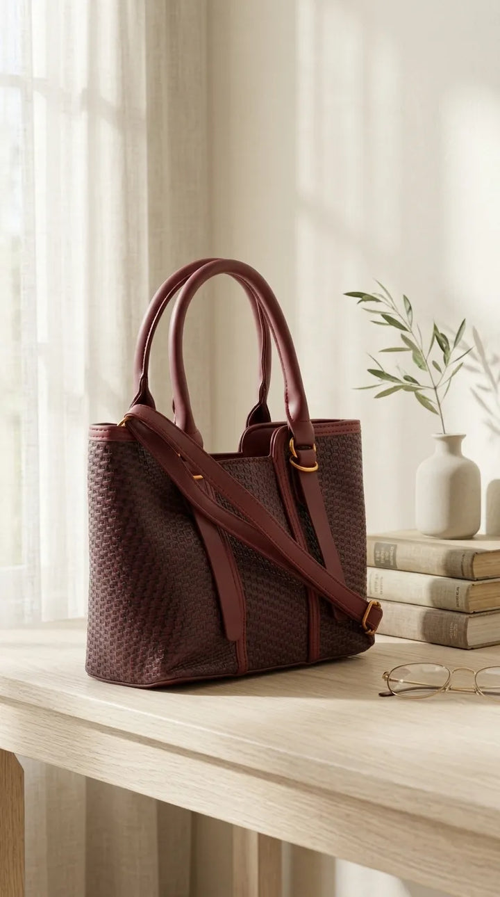 Maroon Formal Shoulder Bag For Women P36665