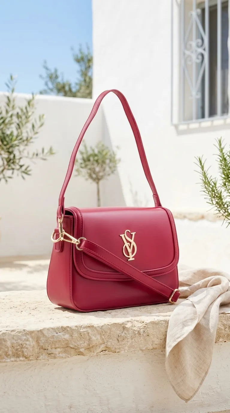 Maroon Formal Shoulder Bag For Ladies P36667