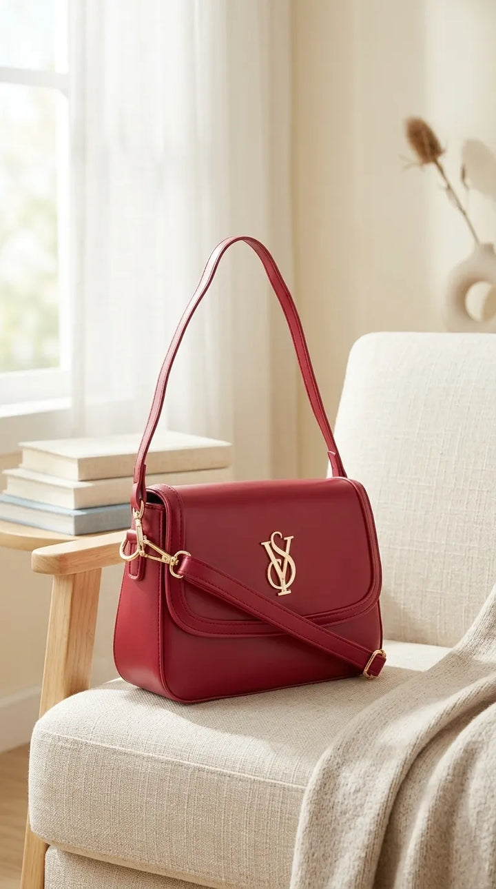 Maroon Formal Shoulder Bag For Ladies P36667