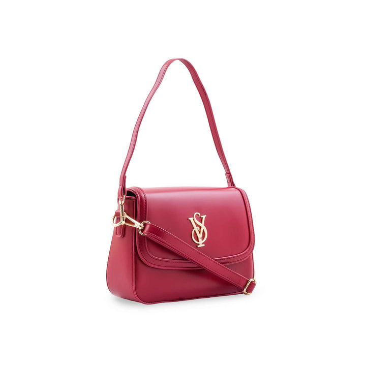Maroon Formal Shoulder Bag For Ladies P36667