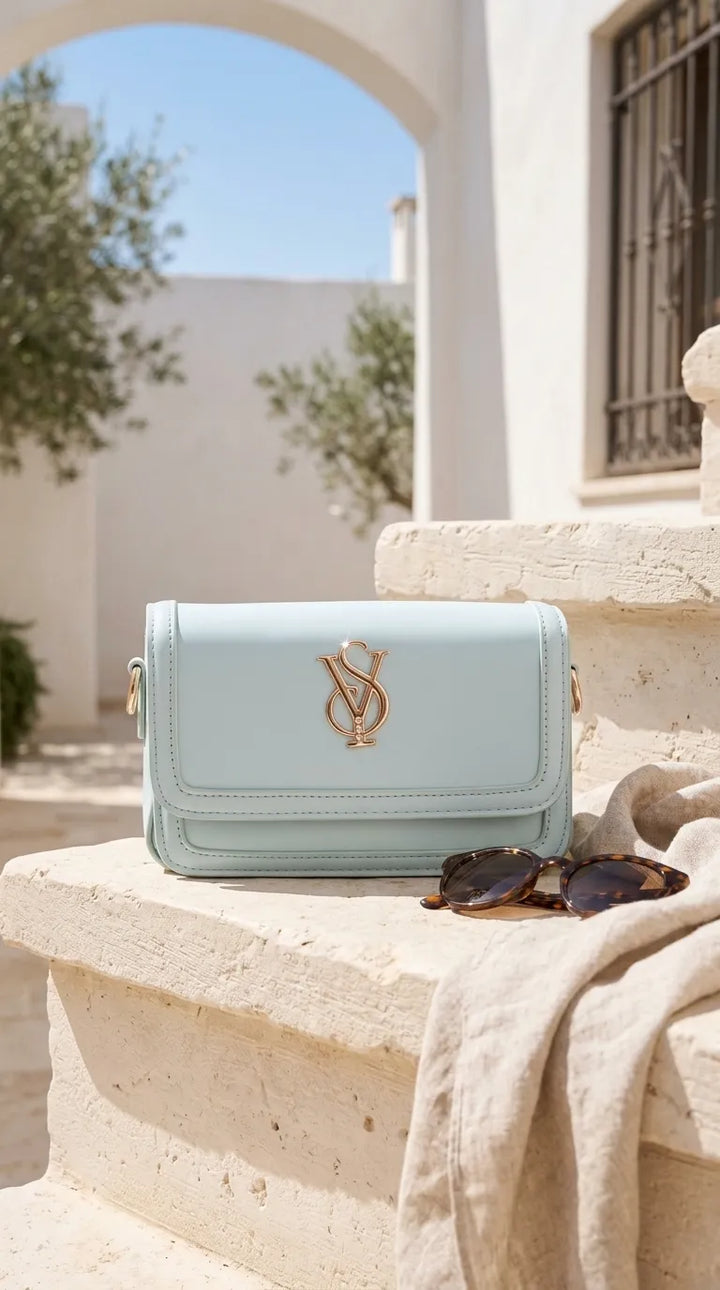 Sky Blue Formal Shoulder Bag For Ladies P36669