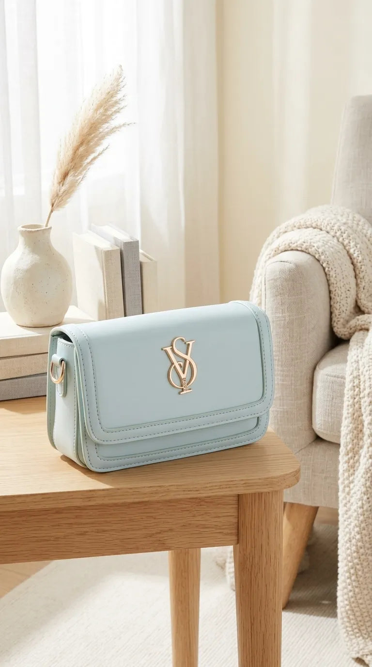 Sky Blue Formal Shoulder Bag For Ladies P36669