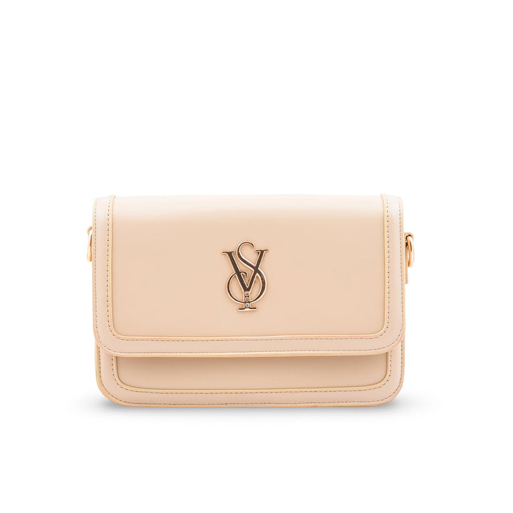 Beige Formal Shoulder Bag For Ladies P36670