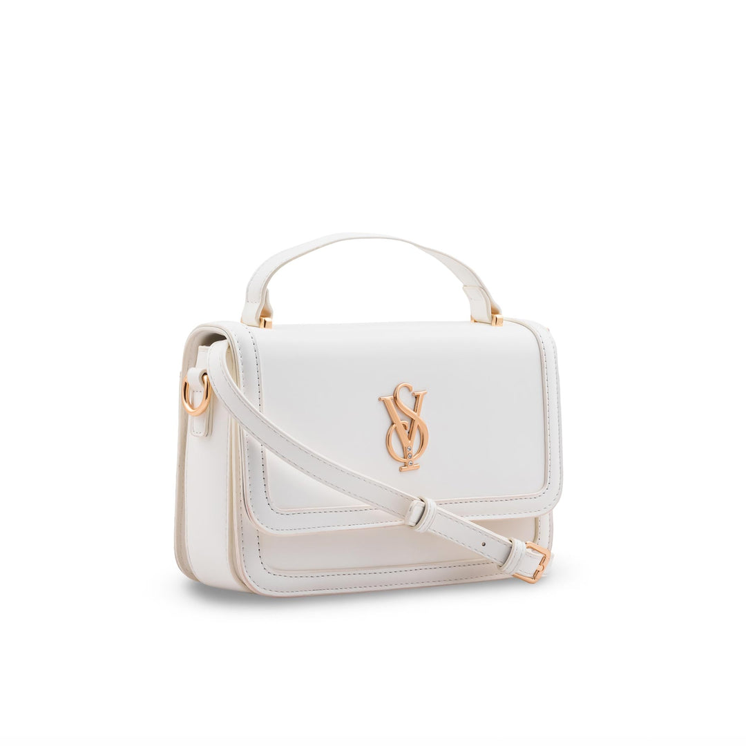 White Formal Shoulder Bag For Women P36671