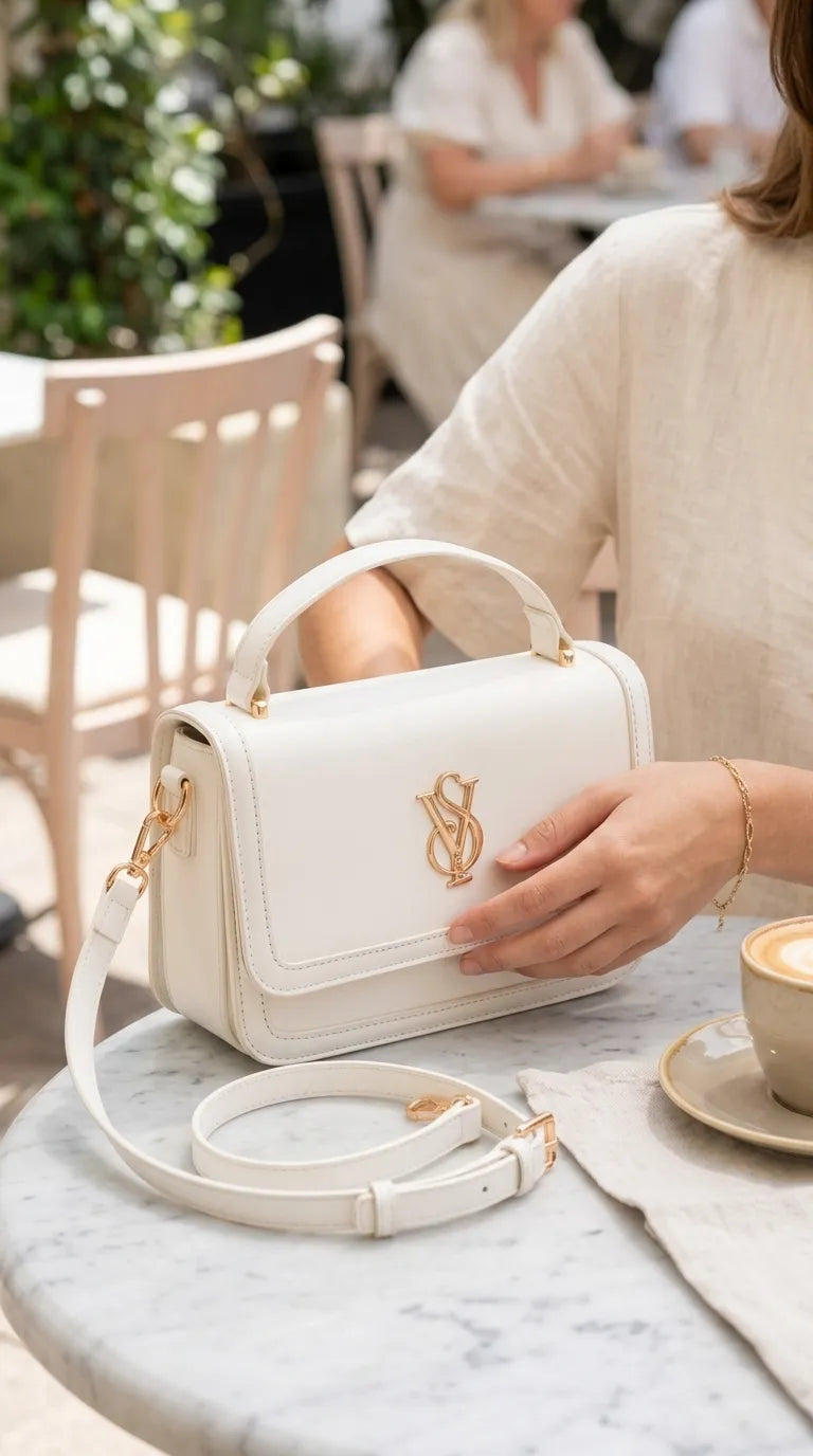 White Formal Shoulder Bag For Women P36671