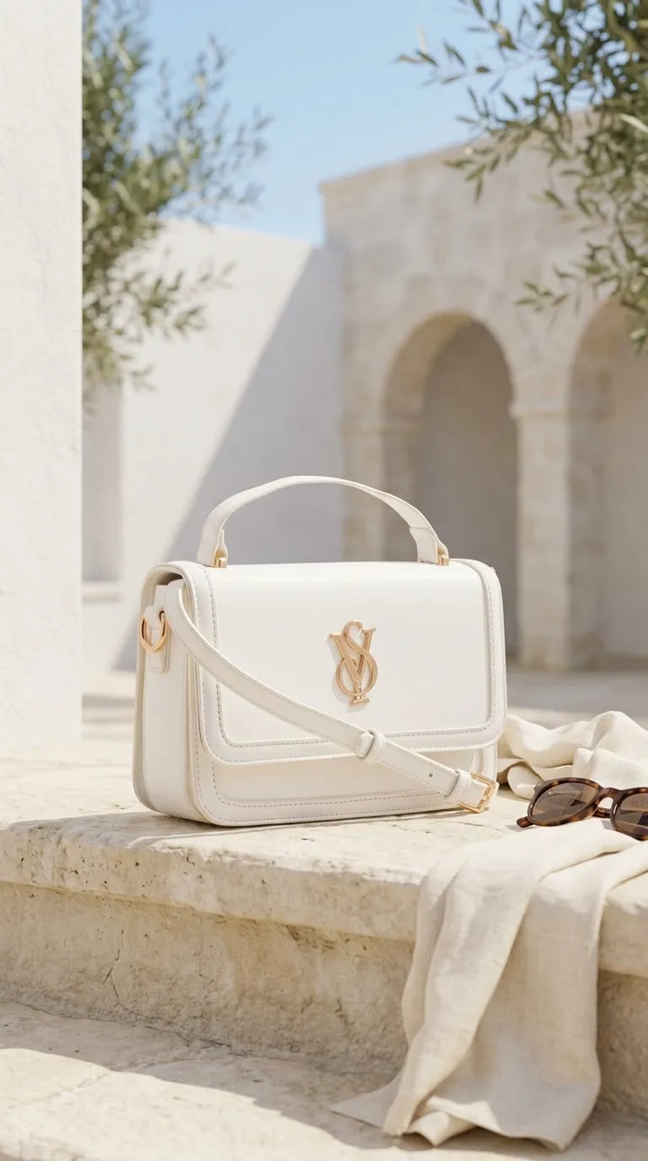 White Formal Shoulder Bag For Women P36671